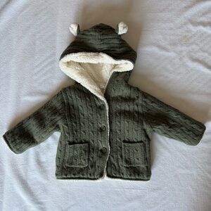 Sherpa lined hooded sweater